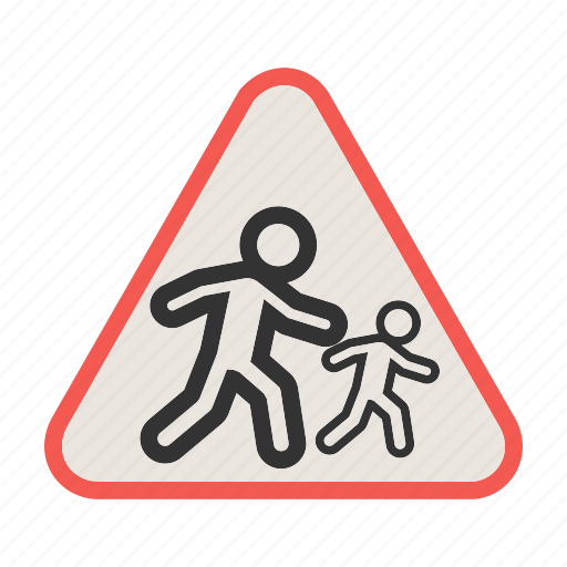 Children, crossing, education, road, school, sign, warning icon - Download on Iconfinder