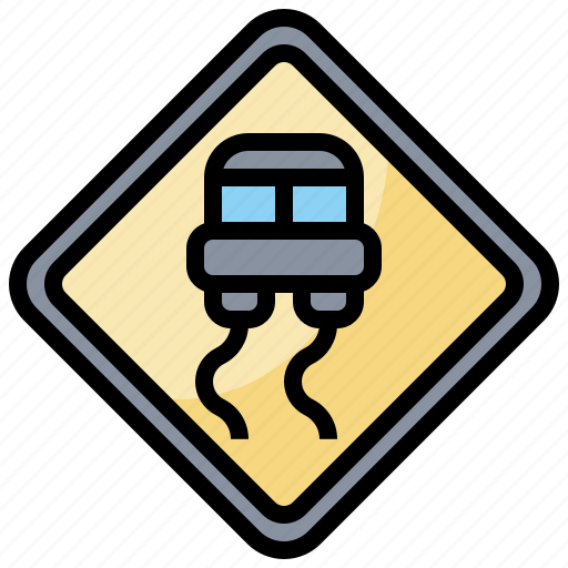 Road, sign, signaling, signs, slippery, traffic, weather icon - Download on Iconfinder