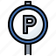 automobile, car, parking, sign, signaling, signs 