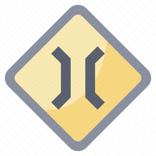 Bridge, narrow, signaling, traffic, warning icon - Download on Iconfinder