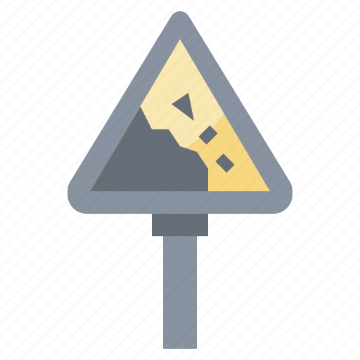 Falling, rocks, sign, signaling, traffic, trianglesigns, warning icon - Download on Iconfinder