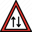 sign, traffic, transport, two, way