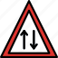 sign, traffic, transport, two, way 
