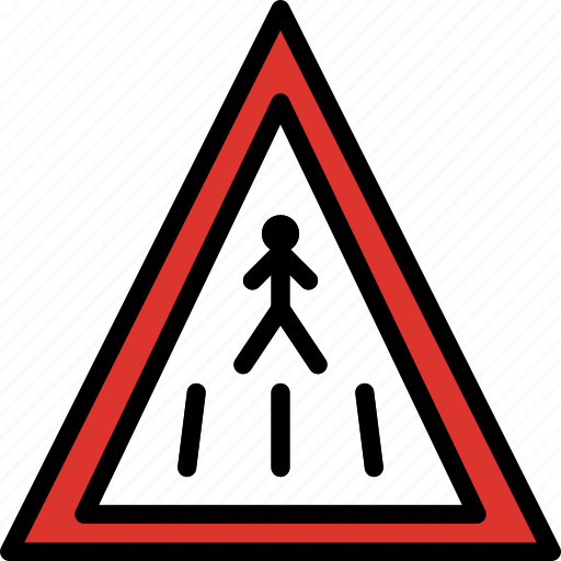 Ahead, crossing, pedestrian, sign, traffic, transport icon - Download on Iconfinder