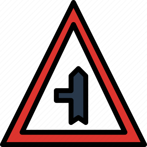 Left, minor, road, side, sign, traffic, transport icon - Download on Iconfinder