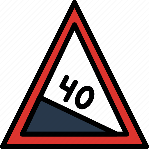Degree, hill, sign, traffic, transport icon - Download on Iconfinder