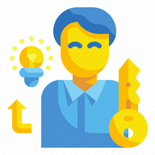 Key, person, expert, training, coaching, lightbulb, arrows icon - Download on Iconfinder