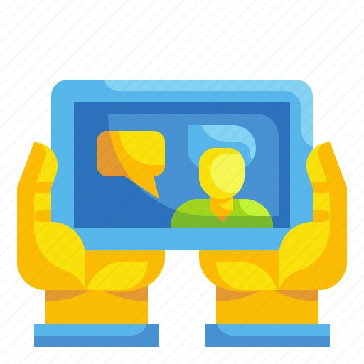 Videocall, hand, smartphone, facetime, conference, coaching, training icon - Download on Iconfinder