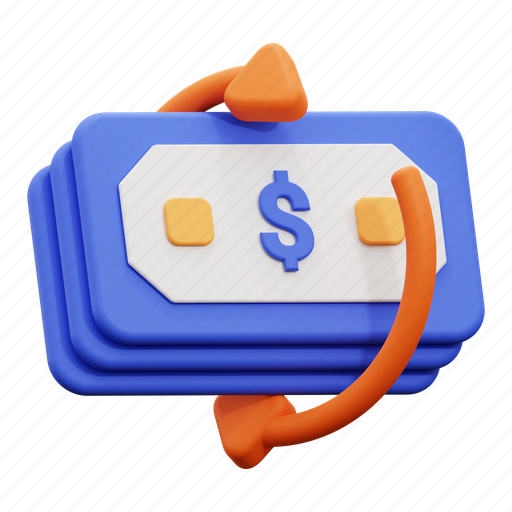 Cash back, refund, money, discount, cash, payment, price 3D illustration - Download on Iconfinder