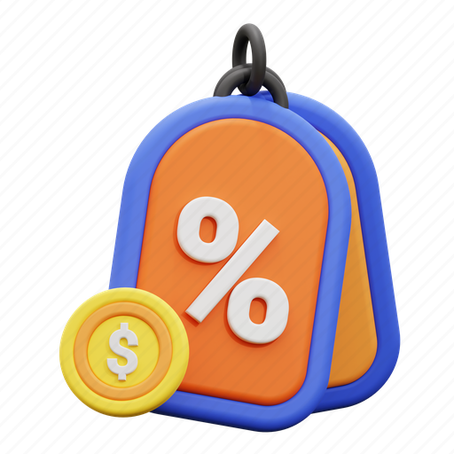 Discount, promotion, tag, label, advertising 3D illustration - Download on Iconfinder