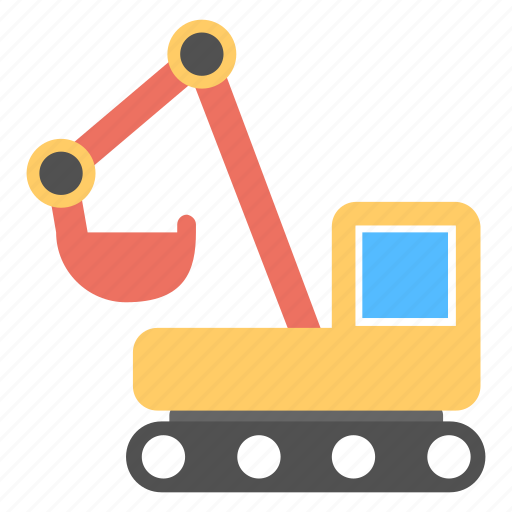 Construction transport, crane, digger, excavator, heavy transport, industrial machinery icon - Download on Iconfinder