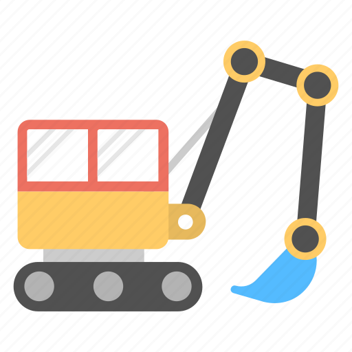 Building machine, construction vehicle, digger, excavator, heavy transport icon - Download on Iconfinder