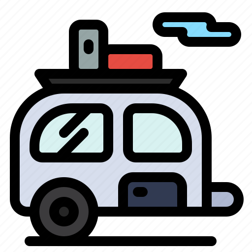 Camp, camping, tourism, trailer, transport icon - Download on Iconfinder