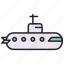 submarine, boat, sea, ship 