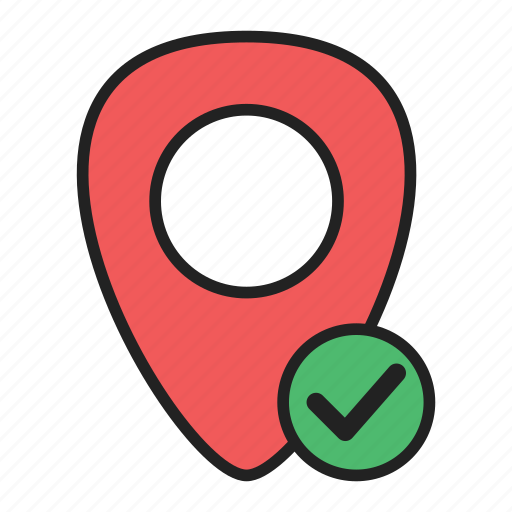 Map, marker, ok, tick, yes icon - Download on Iconfinder