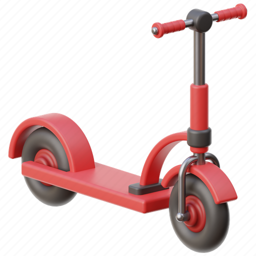 Kick scooter, push scooter, scooter, transport 3D illustration - Download on Iconfinder