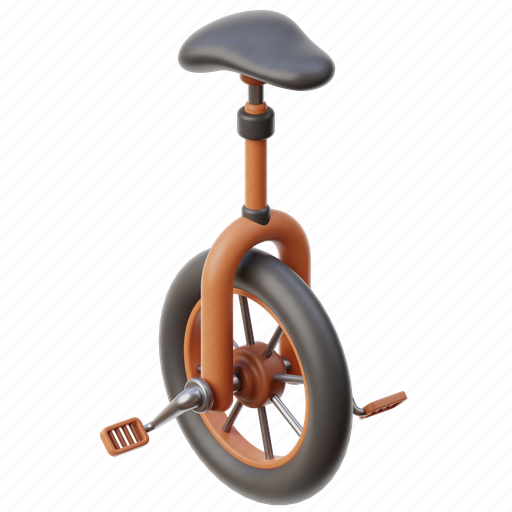 Unicycle, circus, bicycle, transport 3D illustration - Download on Iconfinder