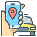 navigation, contactless, app, mobile, taxi, car