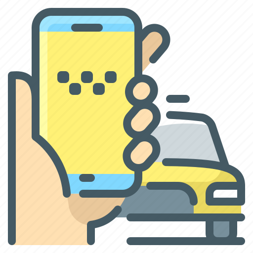 Untact, contactless, app, mobile, taxi, car icon - Download on Iconfinder