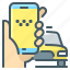untact, contactless, app, mobile, taxi, car 