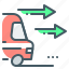 delivery, transportation, arrow, vehicle, route 