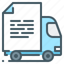 document, logistics, waybill, truck