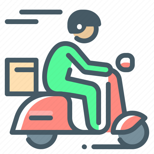 Transport, motorbike, motorcycle, scooter, delivery, courier icon - Download on Iconfinder