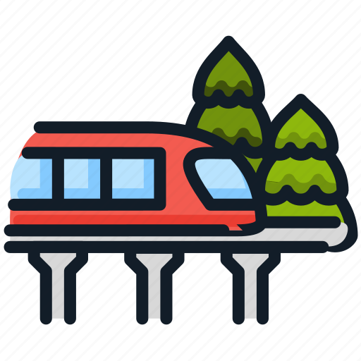 Monorail, train, transport, travel, vehicle icon - Download on Iconfinder