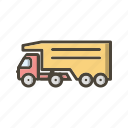 delivery truck, tipper truck, truck 
