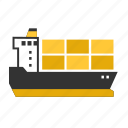 big, cargo, container, ship, transport