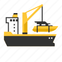 boat, loading, routes, ship, transport, yacht 