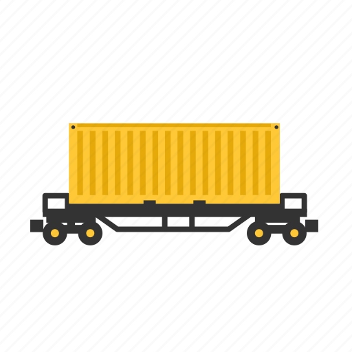 Container, goods, shipment, train, transport, wagon icon - Download on Iconfinder