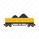 car, coal, open, sand, train, transport, wagon