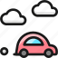 car, clouds 