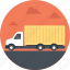 cargo truck, delivery enroute, delivery truck, package delivery, yellow cargo truck 