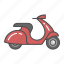 automobile, motorbike, motorcycle, scooter, transportation, vehicle, vespa 