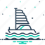 boat, marine, passenger, sailboat, ship, silhouette, wave 