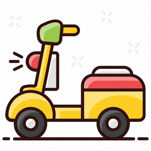 Bike, delivery, delivery scooter, delivery vehicle, scooter, transport icon - Download on Iconfinder
