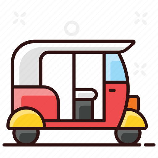 Auto, rikshaw, three wheeler auto, transport, tuk, tuk tuk icon - Download on Iconfinder