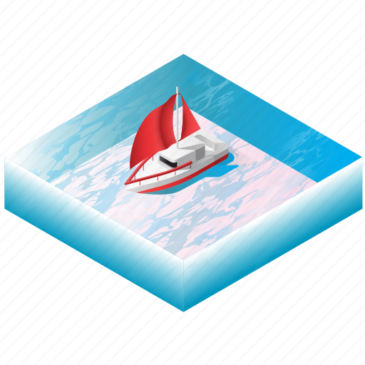 Transportation, objects, water, sea, ocean, boat, sail 3D illustration - Download on Iconfinder