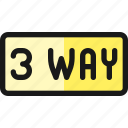 road, sign, 3, way