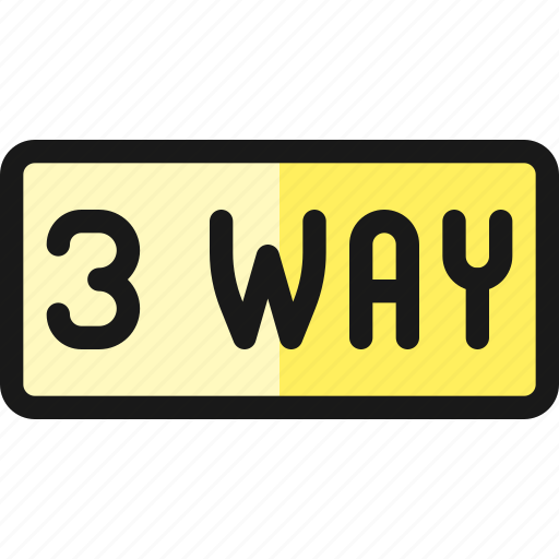 Road, sign, 3, way icon - Download on Iconfinder