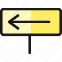 road, sign, board, left