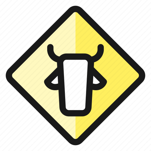 Road, sign, cattle icon - Download on Iconfinder