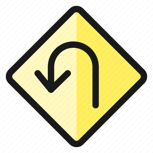 Road, sign, hairpin, turn, left icon - Download on Iconfinder