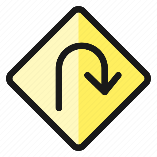 Road, sign, hairpin, turn, right icon - Download on Iconfinder