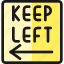 road, sign, keep, left 