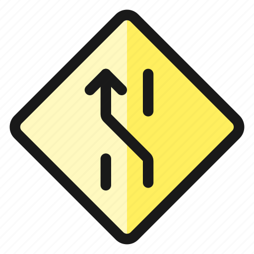 Road, sign, lane, crossing, left icon - Download on Iconfinder