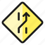 road, sign, lane, crossing, right 
