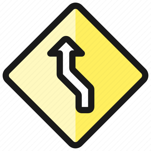 Road, sign, curve, left icon - Download on Iconfinder